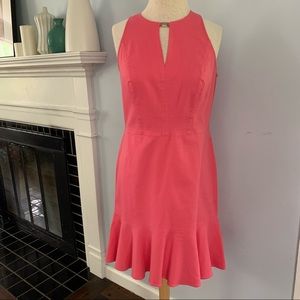Ann Taylor dress flippy skirt sheath Pink coral
